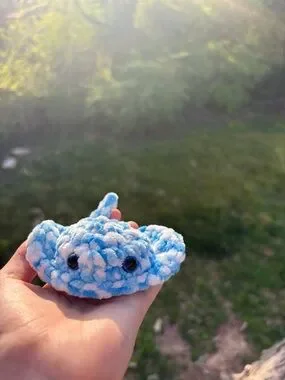 Handmade | Art | Blue Raspberry Stingray Plush Handmade Crochet Ocean ...